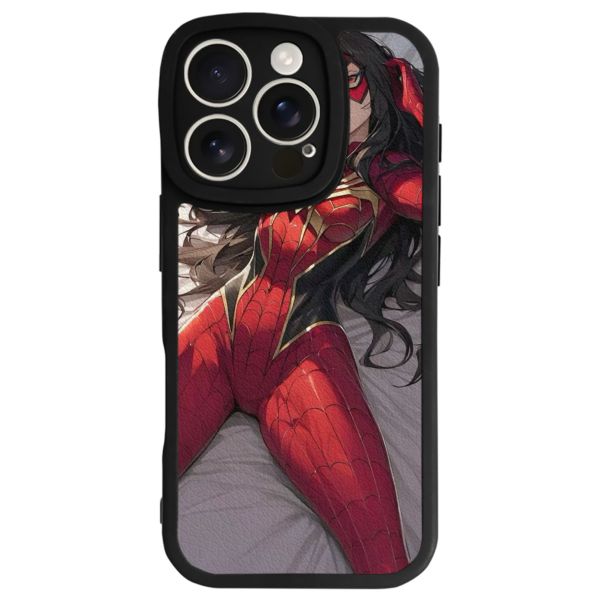 （画像用） Spider Man スパイダーマン 【iPhone 16シリーズ対応】シリコンスマホケース（レザー調） 材質：シリコン